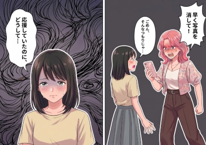 ＜後編＞「今日も私の専属カメラマンよろしくね！」インフルエンサーを目指す友人の夢を応援して、映え写真を撮ってあげる日々だったが⇒“加工写真”がきっかけで友情崩壊レベルのトラブルに・・・