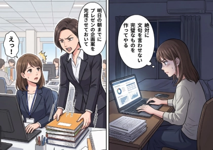 定時で帰ろうとしたら「明日の朝までにプレゼンの企画書を作れ！」パワハラ先輩からの無茶ぶり⇒徹夜で“完璧な企画書”を作り上げ、なんと立場が大逆転することに・・・