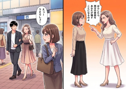 「ばらしたらアンタが両方の家庭を壊したことになる!」ダブル不倫現場を目撃したら口止めされてしまった!?しかし⇒「うちの夫が不倫してる」サレ妻側も勘付いてしまい・・・