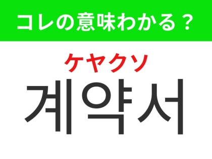 【韓国生活編】約束事や条件をまとめた大切なもの！「계약서（ケヤクソ）」の意味は？