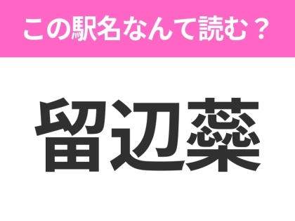 【駅名クイズ】「留辺蘂」はなんて読む？北海道にある駅です！