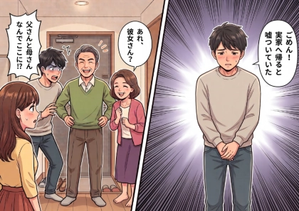 <後編>「あなたの彼氏、浮気してない?」頻繁に実家に帰る彼氏のことを相談したら…同僚から鋭い指摘が!しかし、ラブラブおうちデートで安心していると⇒突然の来客でクズ彼氏の本性が明らかに・・・