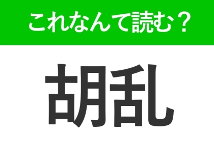 【胡乱】はなんて読む？「こらん」ではありません！