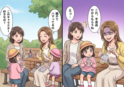 レアシールでバトル勃発!?「これ不良品だからもらうね~」シールを勝手に剥がして奪い取った非常識ママ友!宝物を取られて娘は大ショック⇒さらに、翌日家にまで押しかけてきて・・・