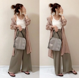 3500円fifthリネンライクロングシャツ、6つの着回し秋コーデ