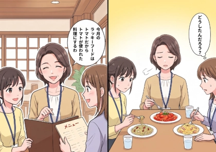 「私のラッキーフードはトマトだから」⇒「え?食前のおまじない?」異動してきたアラフォー独女がランチで不思議な行動に!?真面目な彼女の“思わぬ一面”に驚愕・・・