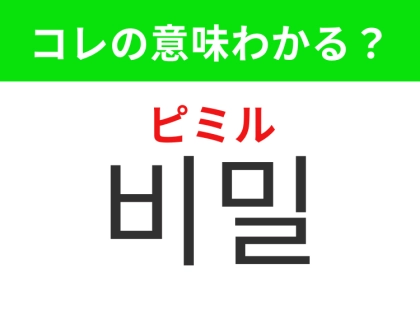 【韓国生活編】内緒にしておきたいこと！「비밀（ピミル）」の意味は？