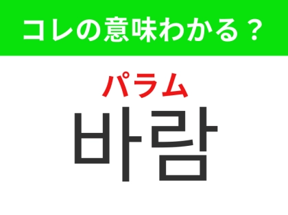 【韓国生活編】 肌で感じる空気の流れ！「바람（パラム）」の意味は？