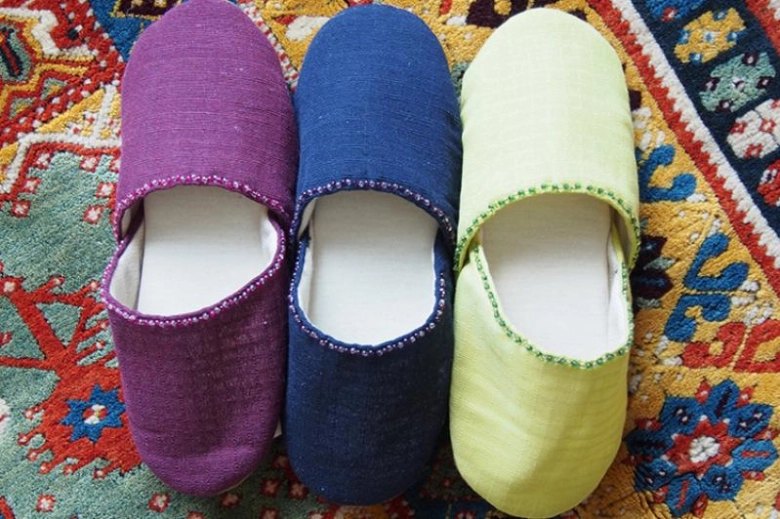 100円のスリッパのモロッコ風アレンジ