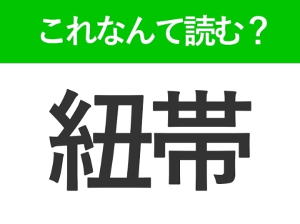 【紐帯】はなんて読む？読めたら鼻が高い難読漢字！