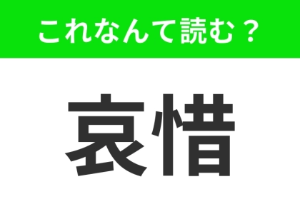 【哀惜】はなんて読む？悲しい意味で使われます
