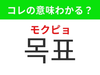【韓国生活編】決意を新たに志すもの!「목표(モクピョ)」の意味は?