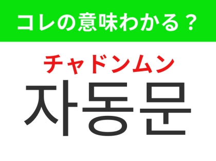 【韓国生活編】センサーで開く便利なドア！「자동문（チャドンムン）」の意味は？