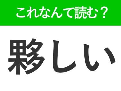 【夥しい】はなんて読む?数が非常に多いことを表す漢字