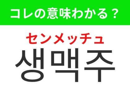 【韓国グルメ編】覚えておきたいあの言葉!「생맥주「(センメッチュ)」の意味は?