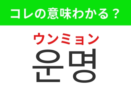 【韓国ドラマ編】恋や人生の分かれ道を表すあの言葉！「운명（ウンミョン）」の意味は？