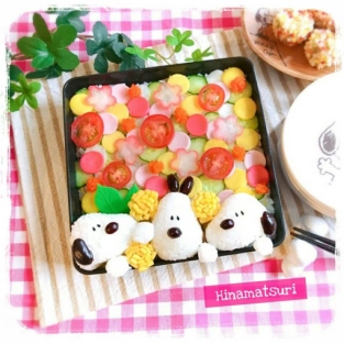 抜いて並べるだけ!ラクラク映え水玉ちらし寿司♡キャラ添えでもっと可愛く