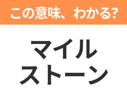 【ビジネス用語クイズ】「マイルストーン」の意味は?社会人なら知っておきたい言葉!