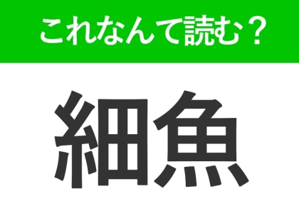 【細魚】はなんて読む？いい匂いがする高級魚です！