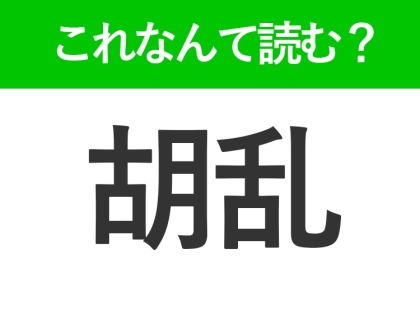 【胡乱】はなんて読む？「こらん」ではありません！