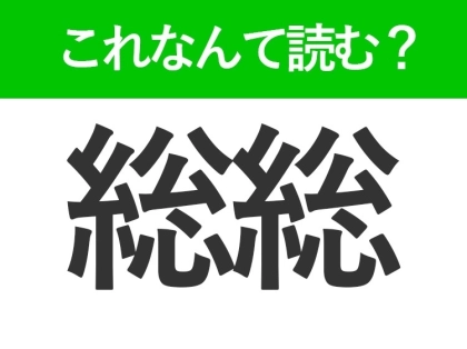 【総総】はなんて読む?感触を表現する言葉!