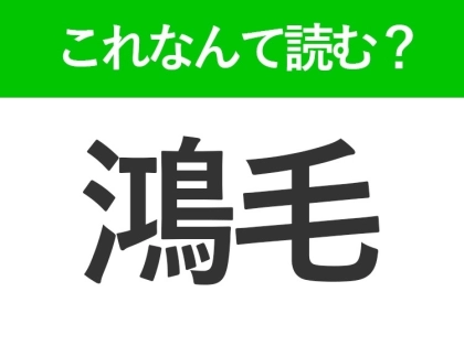 【鴻毛】はなんて読む?非常に軽いことを指す言葉