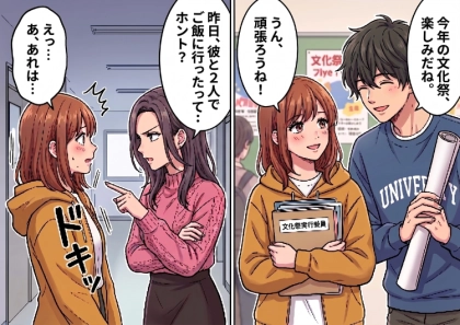 「アンタは私と彼の仲介役になってちょうだい!」友人のために渋々2人の仲を取り持つことに。ある日、なりゆきで彼と食事に行くが⇒「私のこと裏切ったわね!?」秘密がバレてしまい・・・