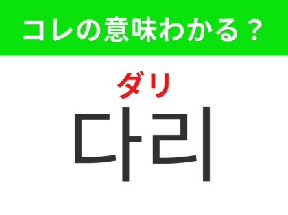 【韓国生活編】体を支えて移動するための部分!「다리(ダリ)」の意味は?