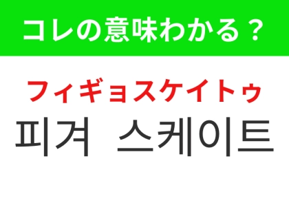 【韓国生活編】子供達にも人気の美しいスポーツ！「피겨 스케이트（フィギョスケイトゥ）」の意味は？