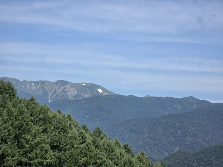 目前の北アルプスが美しい